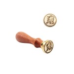 Wax stamp, golden seal, form of letter F